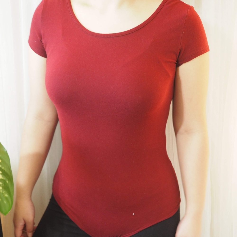 Burgundy romper tee